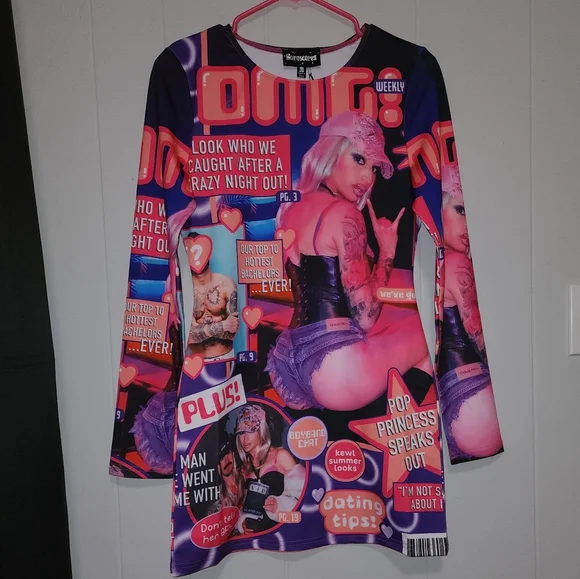 NWT Dolls Kill Limited Edition , Tabloids, Sexy, Mini Dress - Picture 1 of 11